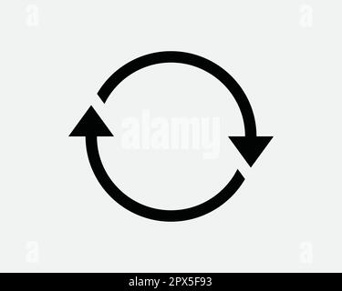 Cycle Icon Sign Symbol. Circle Round Refresh Repeat Rotation Motion Reset Recycle Spin Reuse Sync Graphic Artwork Illustration Clipart Vector Cricut Stock Vector
