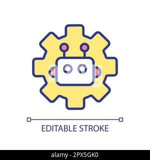 Robotized technology integration RGB color icon Stock Vector