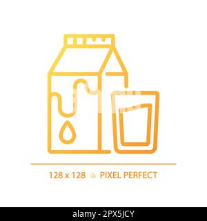 Dairy pixel perfect gradient linear vector icon Stock Vector