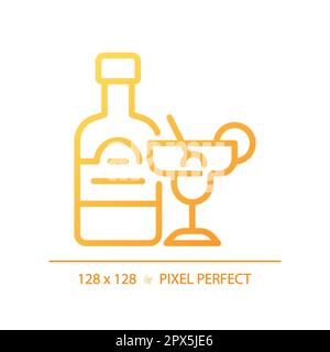 Alcohol pixel perfect gradient linear vector icon Stock Vector
