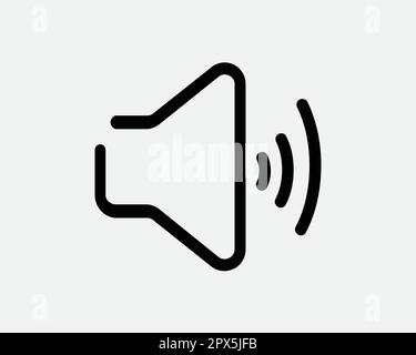 Volume Speaker Line Icon. Media Sound Audio Noise Symbol. Megaphone Loudspeaker Stereo Sign. Black White Vector Graphic Illustration Clipart Cricut Stock Vector