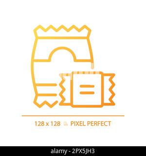 Snacks pixel perfect gradient linear vector icon Stock Vector