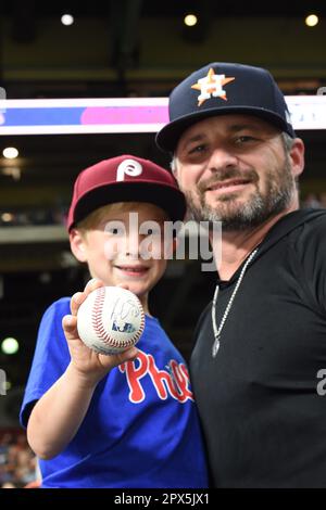 Astros fans during the MLB game between the Philadelphia Phillies and the Houston  Astros on Friday, April 28, 2023, at Minute Maid Park in Houston, Te Stock  Photo - Alamy