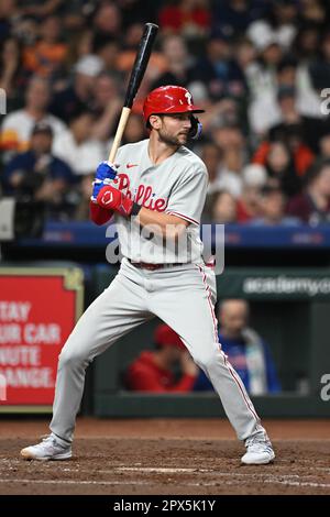 Philadelphia Phillies shortstop Trea Turner throws to first after fielding  a ground ball against the Houston Astros during the eighth inning of a  baseball game Friday, April 28, 2023, in Houston. (AP