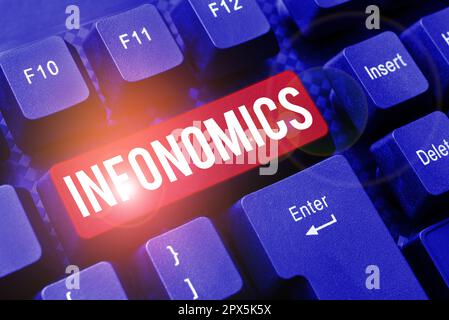 Writing displaying text Infonomics, Word Written on visual image used to represent information or data Stock Photo
