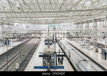 Seoul KTX Train station terminal structure Stock Photo