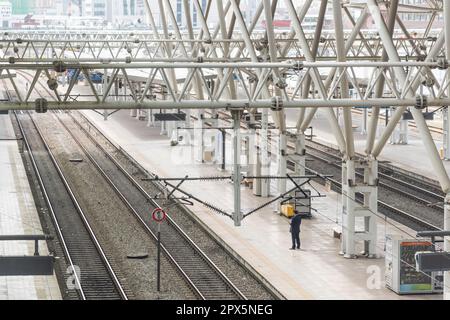 Seoul KTX Train station terminal structure Stock Photo