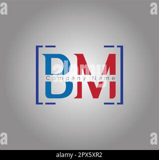 alphabet letters icon logo BM Stock Vector