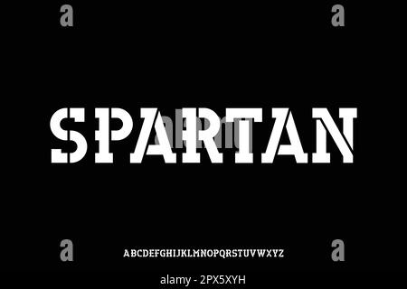 Strong slab stencil type display font vector Stock Vector