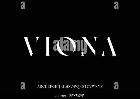 Elegant luxury abstract stencil type serif font vector Stock Vector