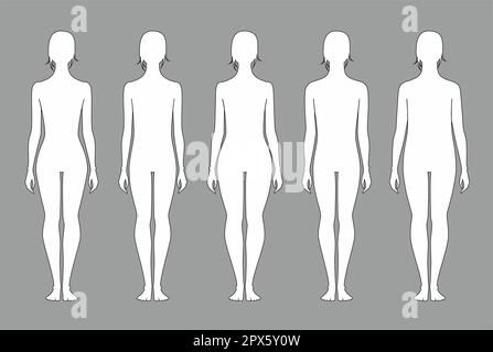 Woman Female Body Measurement Proportions for Clothing Design and