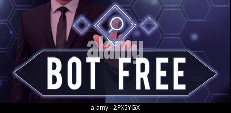 Conceptual display Bot Free, Business showcase a computer program that works automatically Internet robots Stock Photo