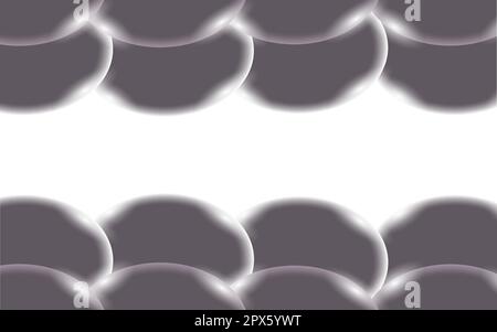 Gray abstract shiny beautiful and convex smooth three-dimensional simple balls, bubbles, circles with glare of light located on top and bottom on a wh Stock Vector