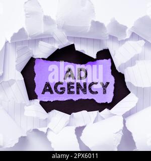 Handwriting text Ad Agency, Conceptual photo business dedicated to creating planning and handling advertising Stock Photo