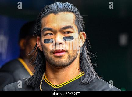 Pittsburgh Pirates' Connor Joe walks in the dugout during a baseball game  against the Seattle Mariners, Friday, May 26, 2023, in Seattle. (AP  Photo/Lindsey Wasson Stock Photo - Alamy