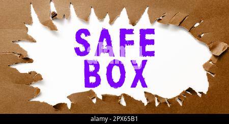 Valuable Keeping Sign Sign displaying Safe Box, Business concept A small structure where you ...