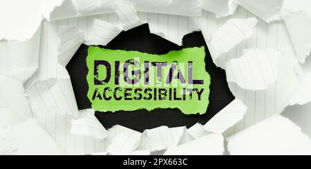 Text caption presenting Digital Accessibility, Business concept electronic technology that generates stores and processes data Stock Photo