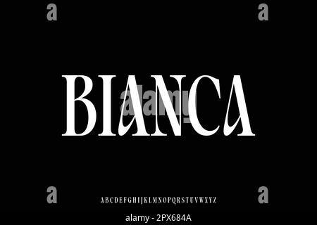 Elegant and beautiful condensed serif font vector Stock Vector