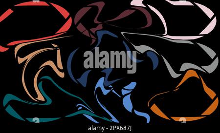 Multicolored abstract background of various lines and wave bands of splashes and bursts of energy sparkling magical electric. Texture. Vector illustra Stock Vector