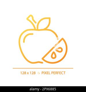Fruits pixel perfect gradient linear vector icon Stock Vector