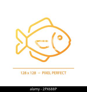 Fish pixel perfect gradient linear vector icon Stock Vector