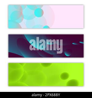 A set of three abstract multicolored background textures of posters from magical laser beautiful digital glowing glowing bright energy electric neon s Stock Vector