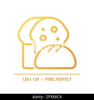 Bread pixel perfect gradient linear vector icon Stock Vector