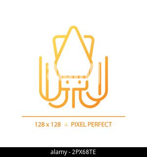 Seafood pixel perfect gradient linear vector icon Stock Vector