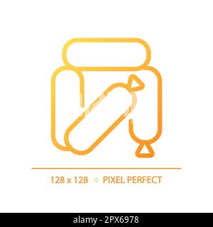 Sausage pixel perfect gradient linear vector icon Stock Vector