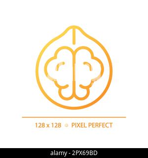Nuts pixel perfect gradient linear vector icon Stock Vector