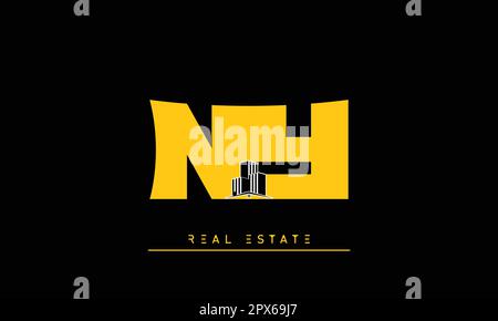 Real Estate letters Modern Creative logo NY , YN Stock Vector