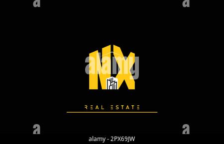 Real Estate letters Modern Creative logo NX , XN Stock Vector