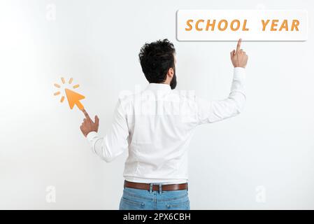 Conceptual caption School Year, Word for the annual period of sessions of an educational institution Stock Photo