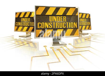 3D rendering of a under construction concept Stock Photo