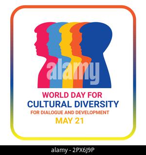 World Day for Cultural Diversity for Dialogue and Development background. May 21. Vector illustration. Holiday Poster Stock Vector