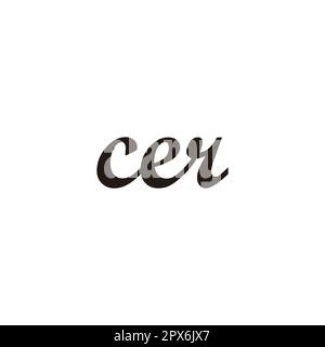 Letter cer connect geometric symbol simple logo vector Stock Vector