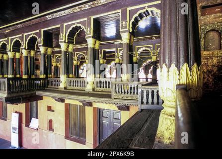 Tipu Sultan's Summer Palace 1791 in Bengaluru Bangalore, Karnataka, South India, India, Asia. Indo Islamic architecture Stock Photo