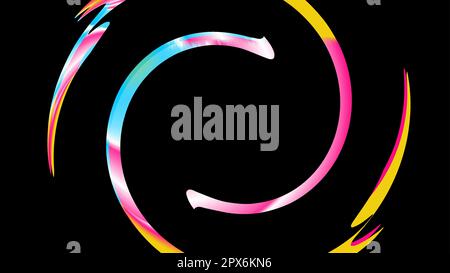 Abstract rounded twisted abstract circular cosmic rainbow striped magical unusual gradient texture from multi-colored lines and spirals, stripes. The Stock Vector