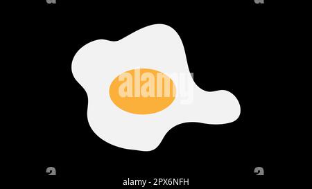 Fried eggs or scrambled eggs with sausage or frankfurter, logo design. Food and drink, breakfast, eatery and restaurant, vector design and illustratio Stock Vector