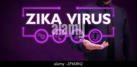 Text sign showing Zika Virus. Business photo text caused by a virus ...