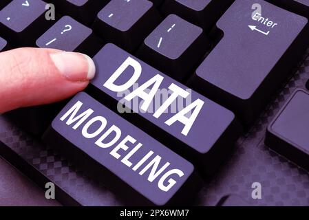 Hand writing sign Data Modeling, Business concept process of transferring data between data storage systems Stock Photo