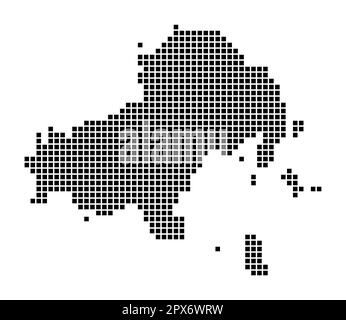 Skiathos map. Map of Skiathos in dotted style. Borders of the island filled with rectangles for your design. Vector illustration. Stock Vector