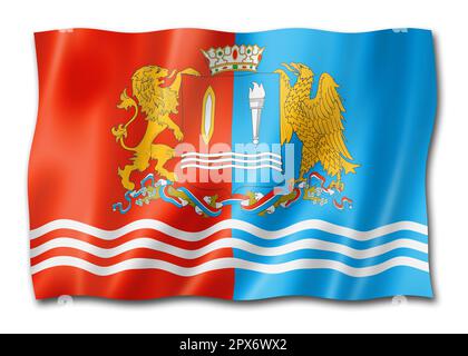 Ivanovo state - Oblast -  flag, Russia waving banner collection. 3D illustration Stock Photo