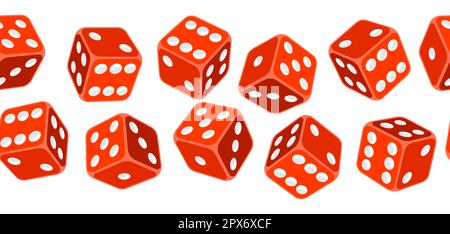 Pattern with playing dice. Game craps image. Casino and betting illustration. Stock Vector