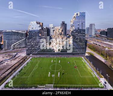 Residential building the Valley, modern architecture at the south Amsterdam. Splendid modern architecture. The building name is Valley. Stock Photo