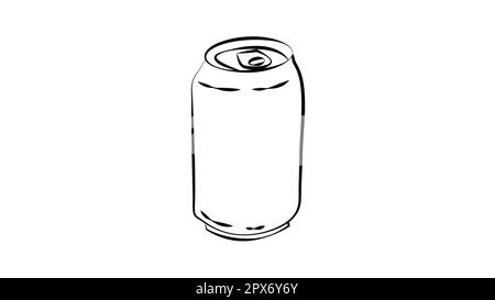 plastic bottle on white background, vector illustration. bottle for drinks and lemonades. black and white illustration in pencil drawing style. water Stock Vector