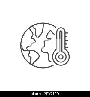 Global warming related vector linear icon Stock Vector