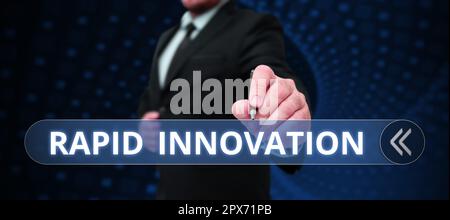 Writing displaying text Rapid Innovation, Business concept characteristic of a website that search engine algorithms Stock Photo