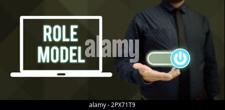 Text showing inspiration Role Model. Conceptual photo a person looked ...