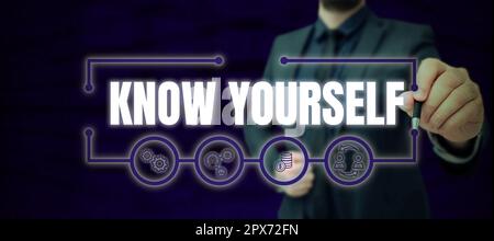 Handwriting text Know Yourself, Word Written on Find You Understanding Strength and Weaknesses Identity Stock Photo